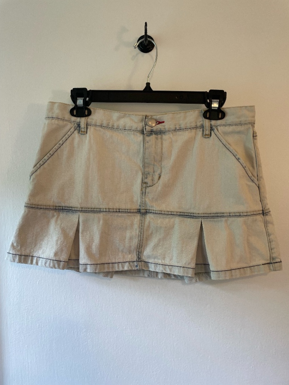 Tommy Jeans Y2K vintage Red Label pleated denim mini skirt size 11